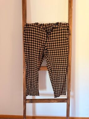 Brown and Black Check Pants